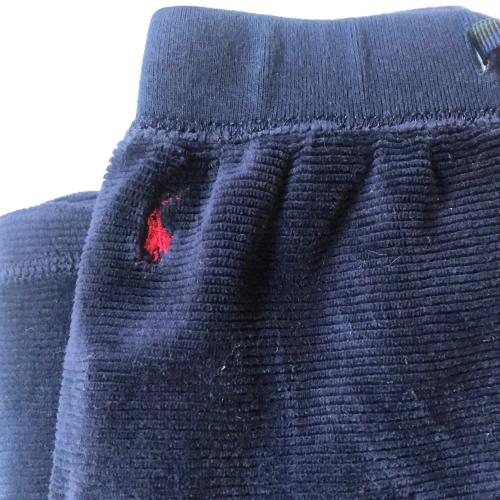 KIDS RALPH LAUREN JOGGERS SWEATPANTS VELOUR BLUE 4T